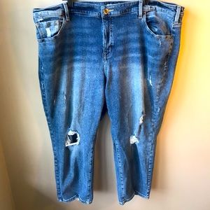 Lane Bryant - Size 26 distressed straight jeans